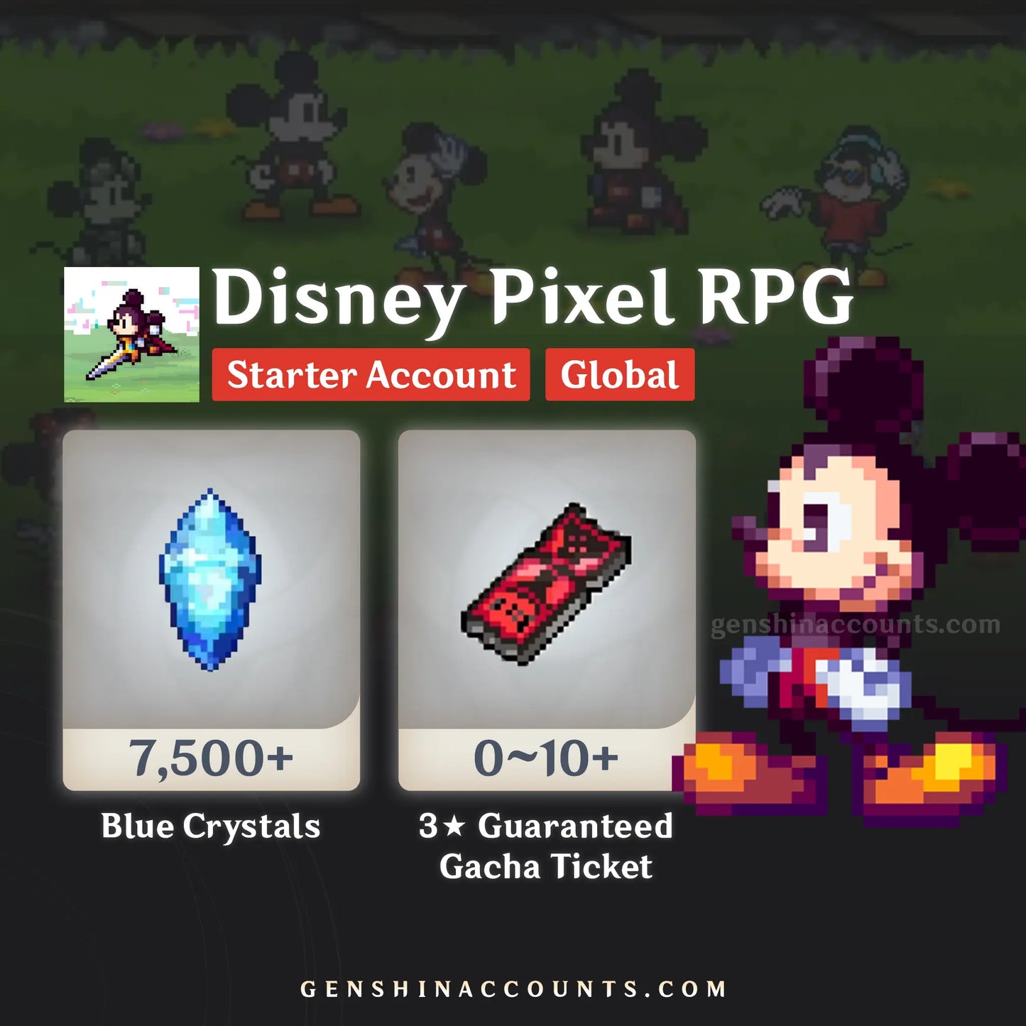 Disney Pixel RPG Blue Crystals Account