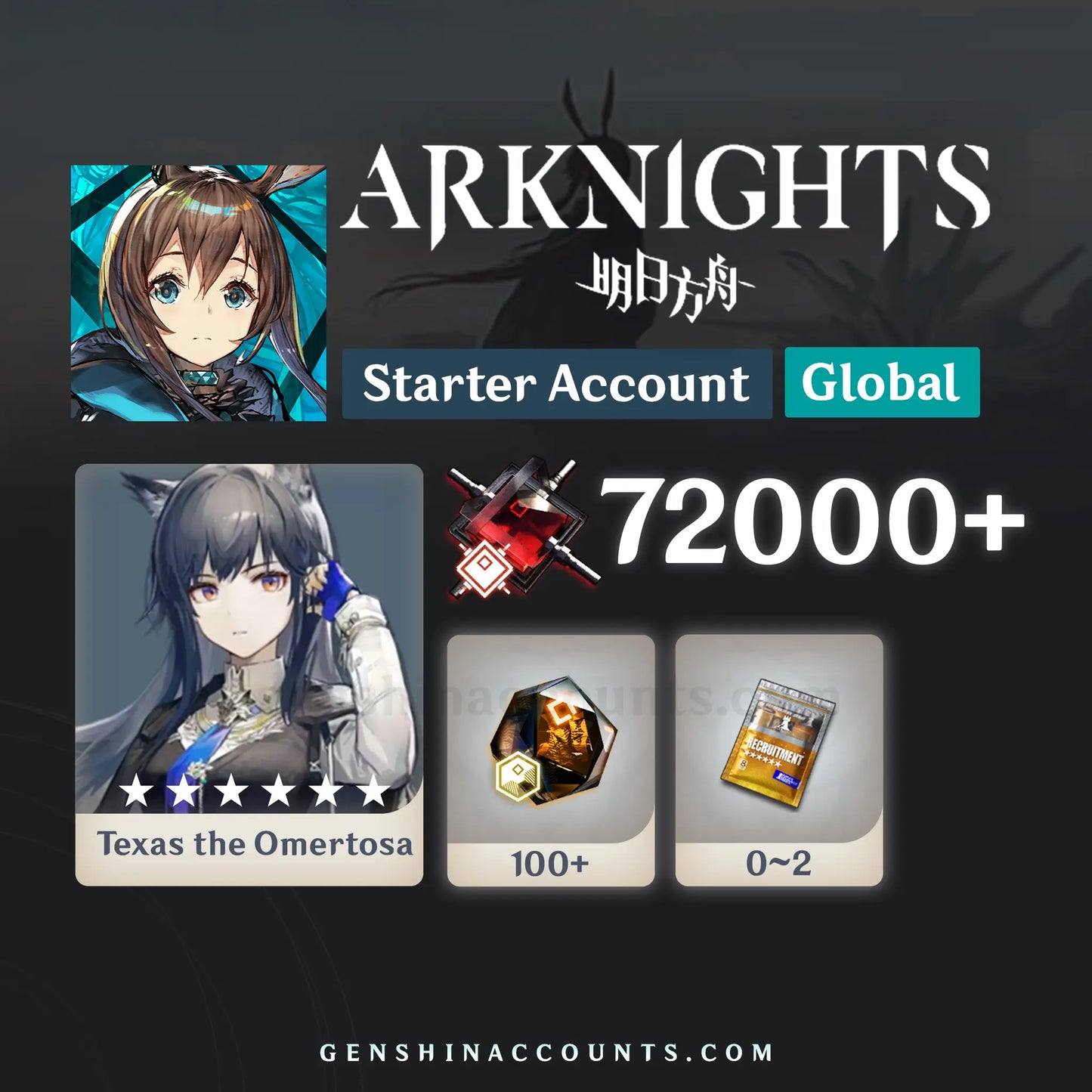 Texas the Omertosa Arknights Starter Account