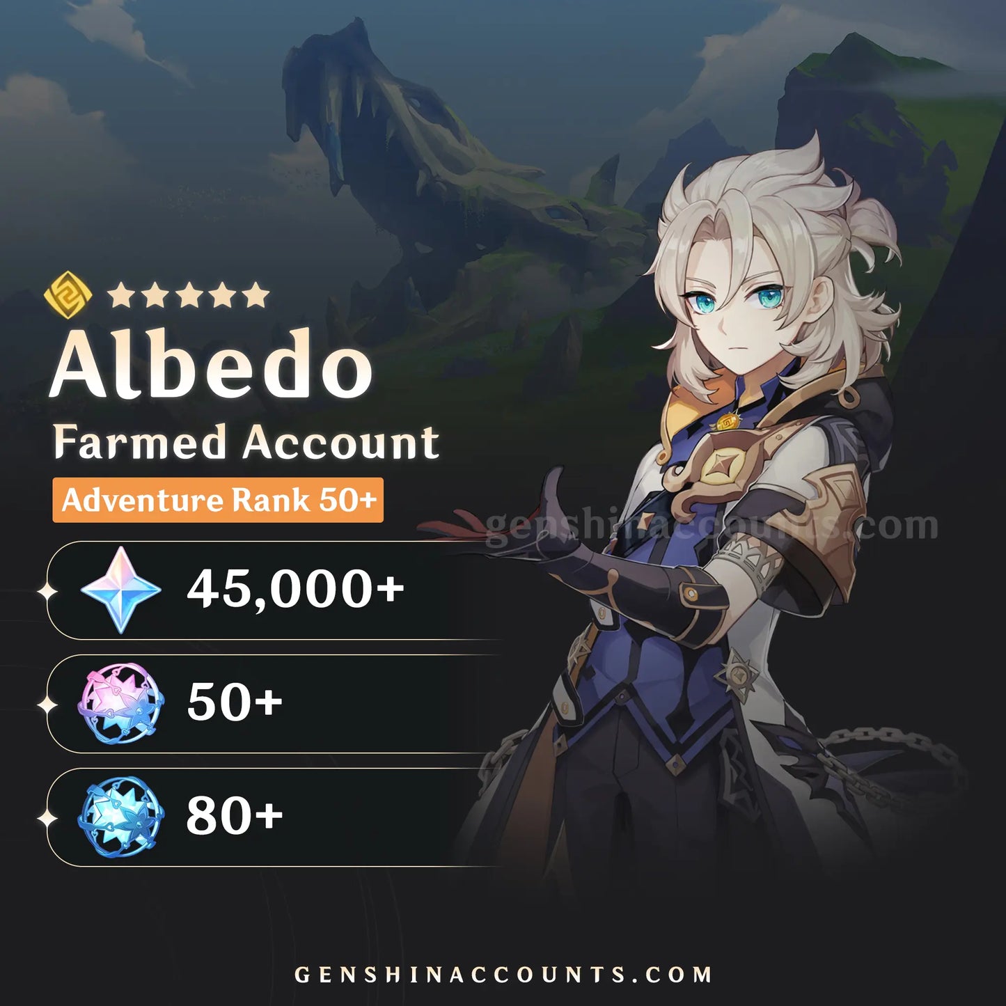Albedo Genshin Impact Farmed Starter Account