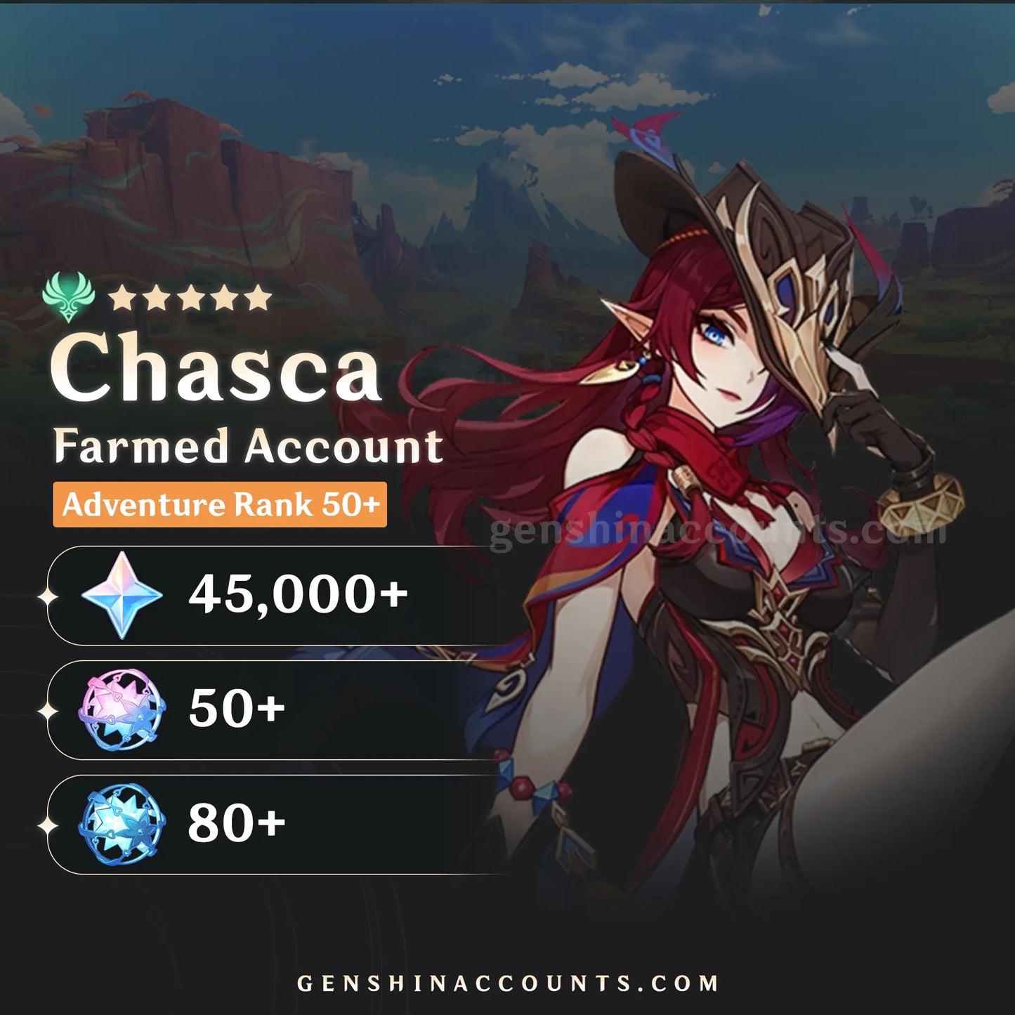 Chasca Genshin Impact Farmed Account