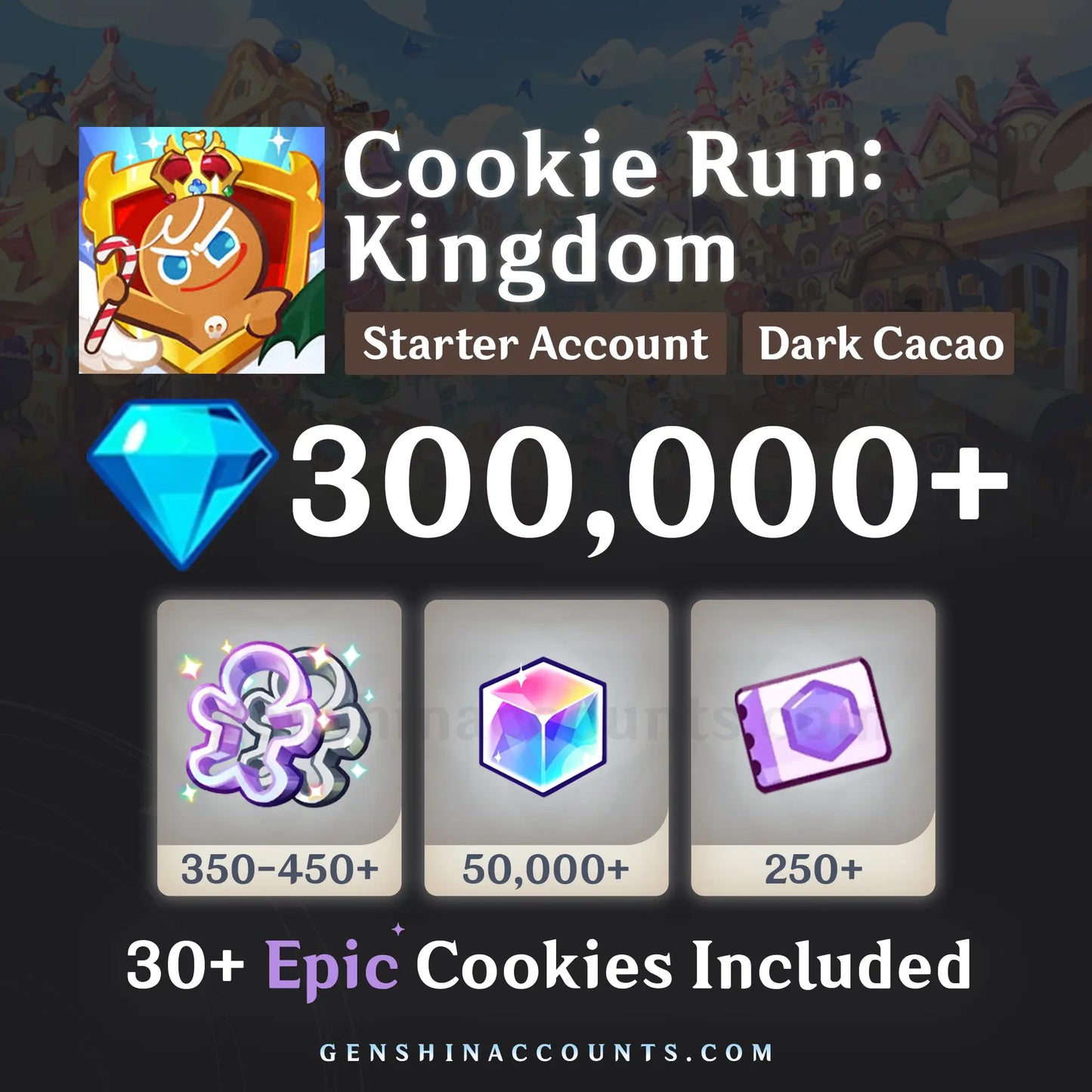 Cookie Run: Kingdom Crystal Reroll Account (Dark Cacao)
