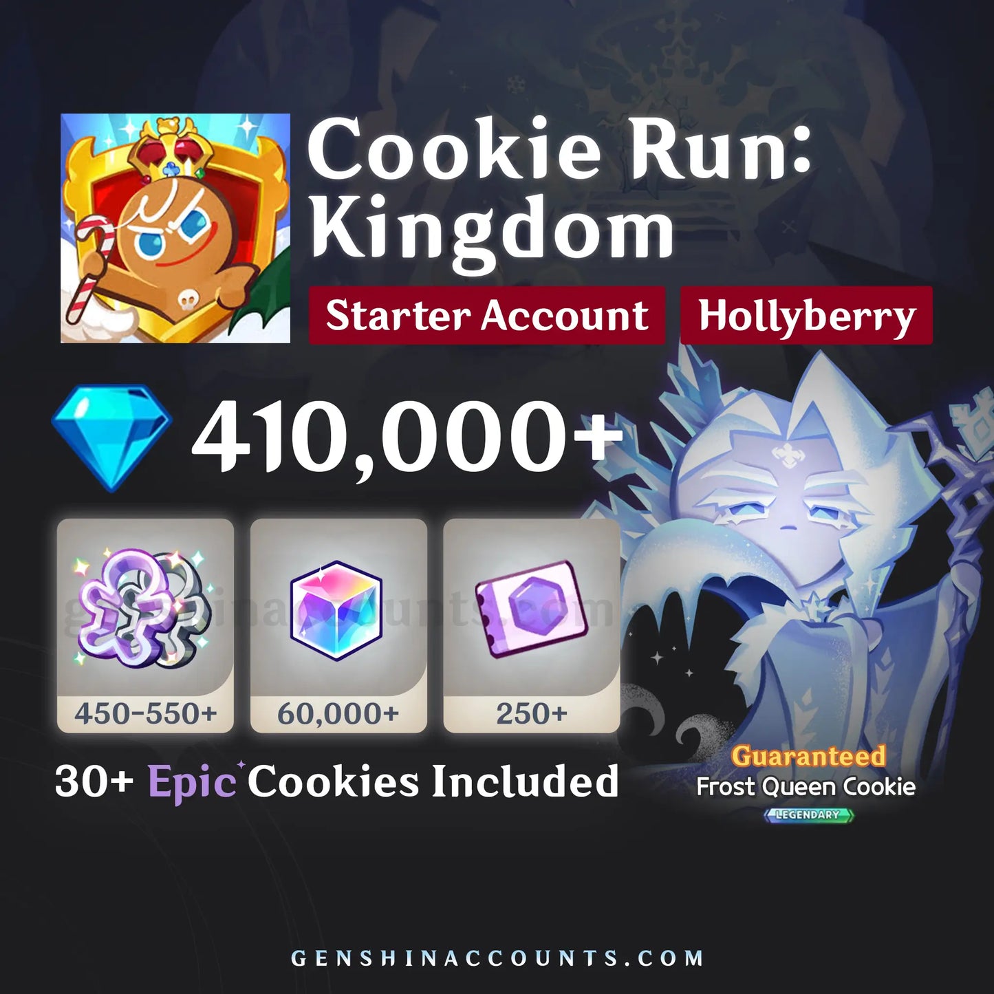 Cookie Run: Kingdom Account with Frost Queen Cookie (Hollyberry)