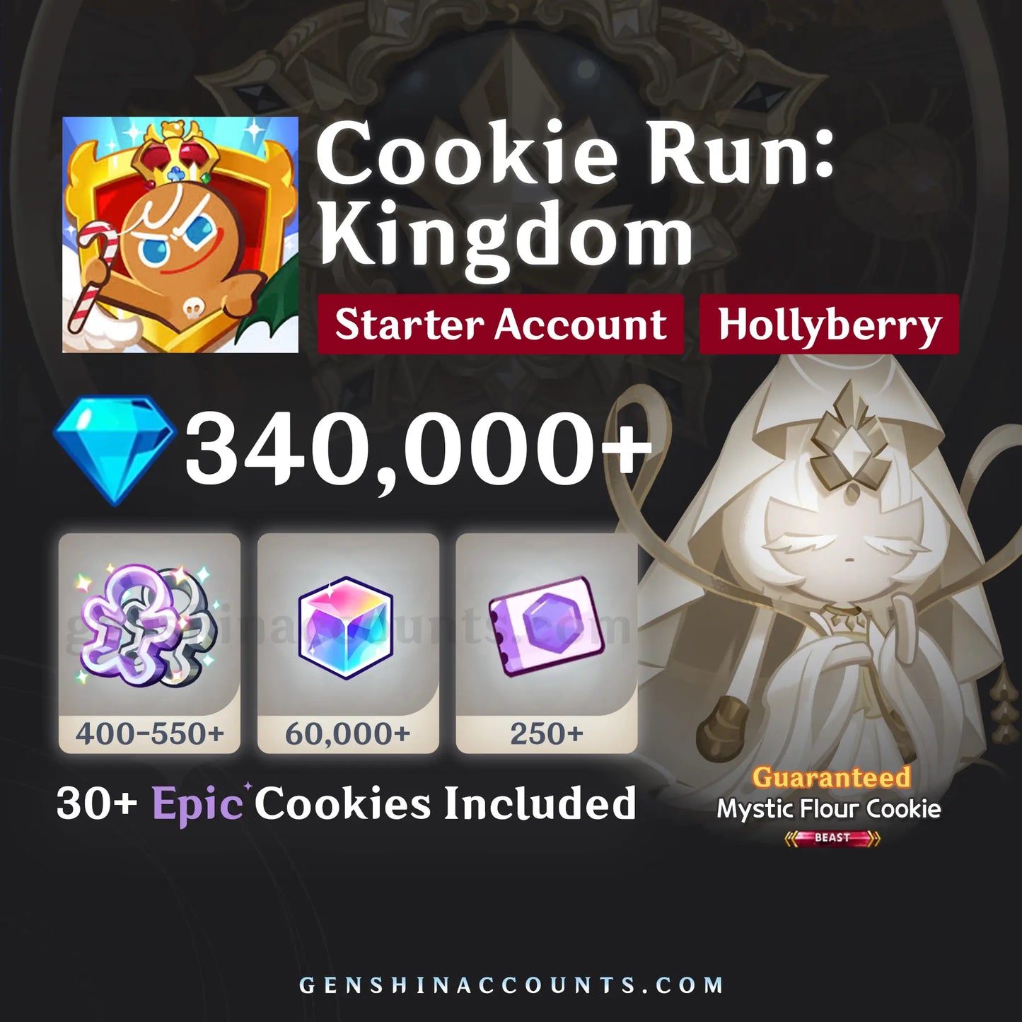 Cookie Run: Kingdom Account with Mystic Flour Cookie (Hollyberry)