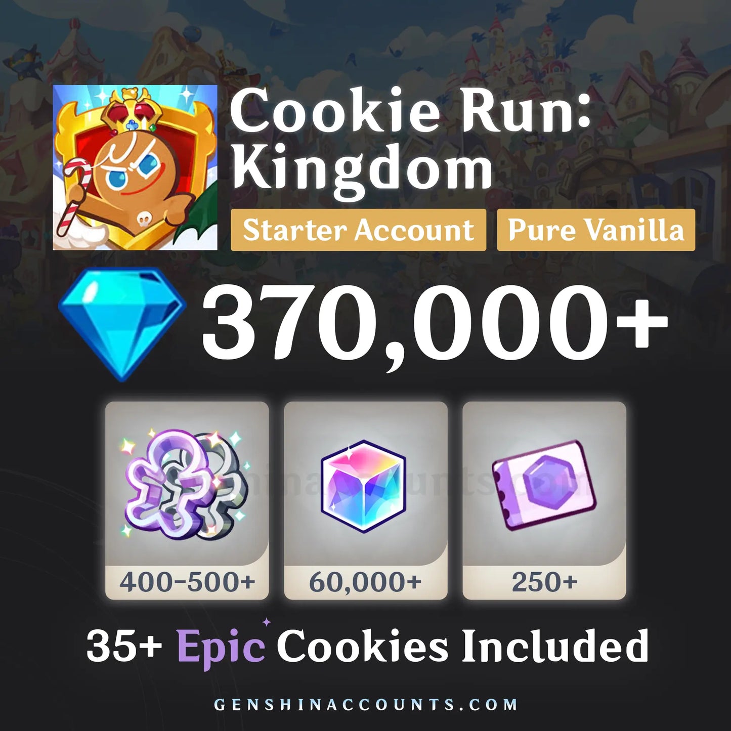 Cookie Run: Kingdom Crystal Reroll Account (Pure Vanilla)