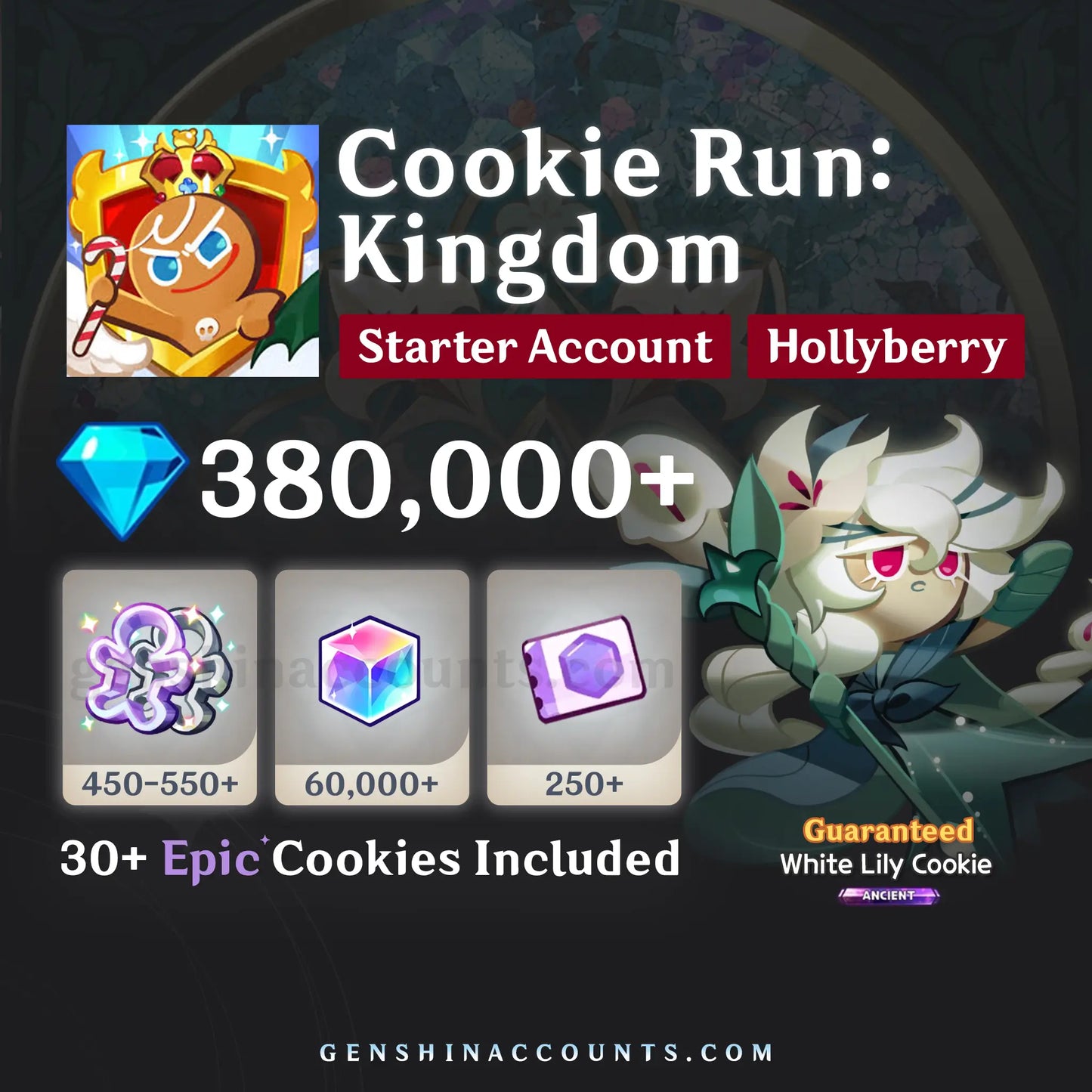 Cookie Run: Kingdom Account with White Lily (Hollyberry)