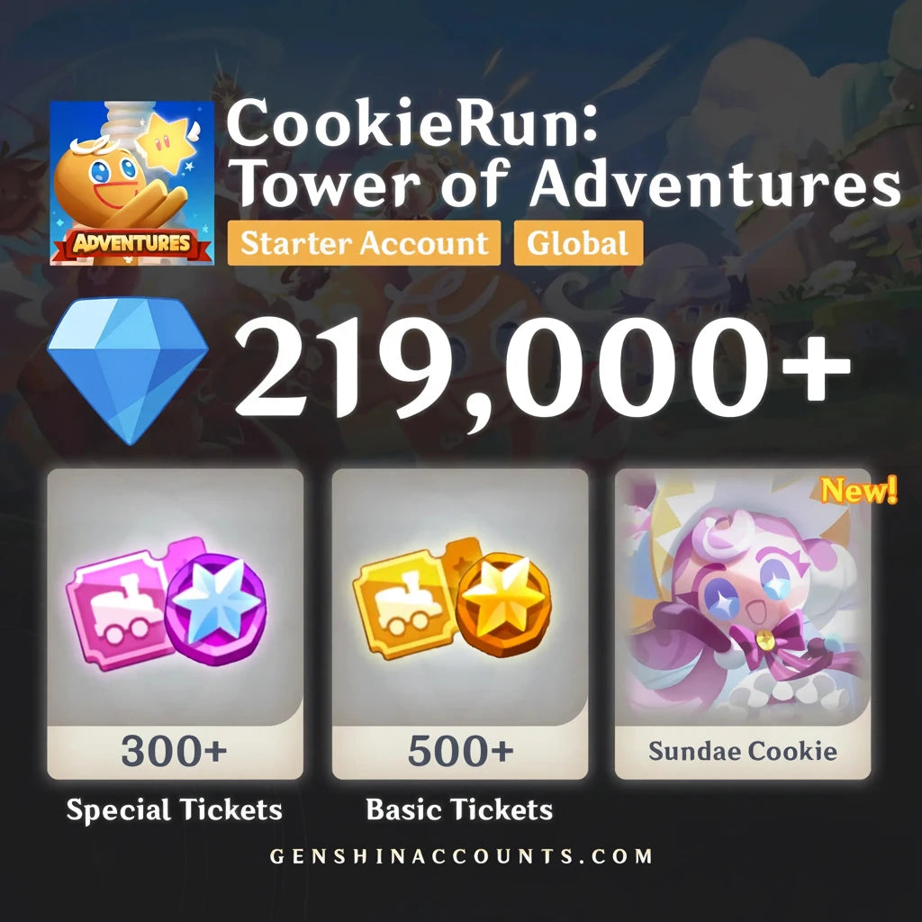 CookieRun: Tower of Adventures Crystals Reroll Account