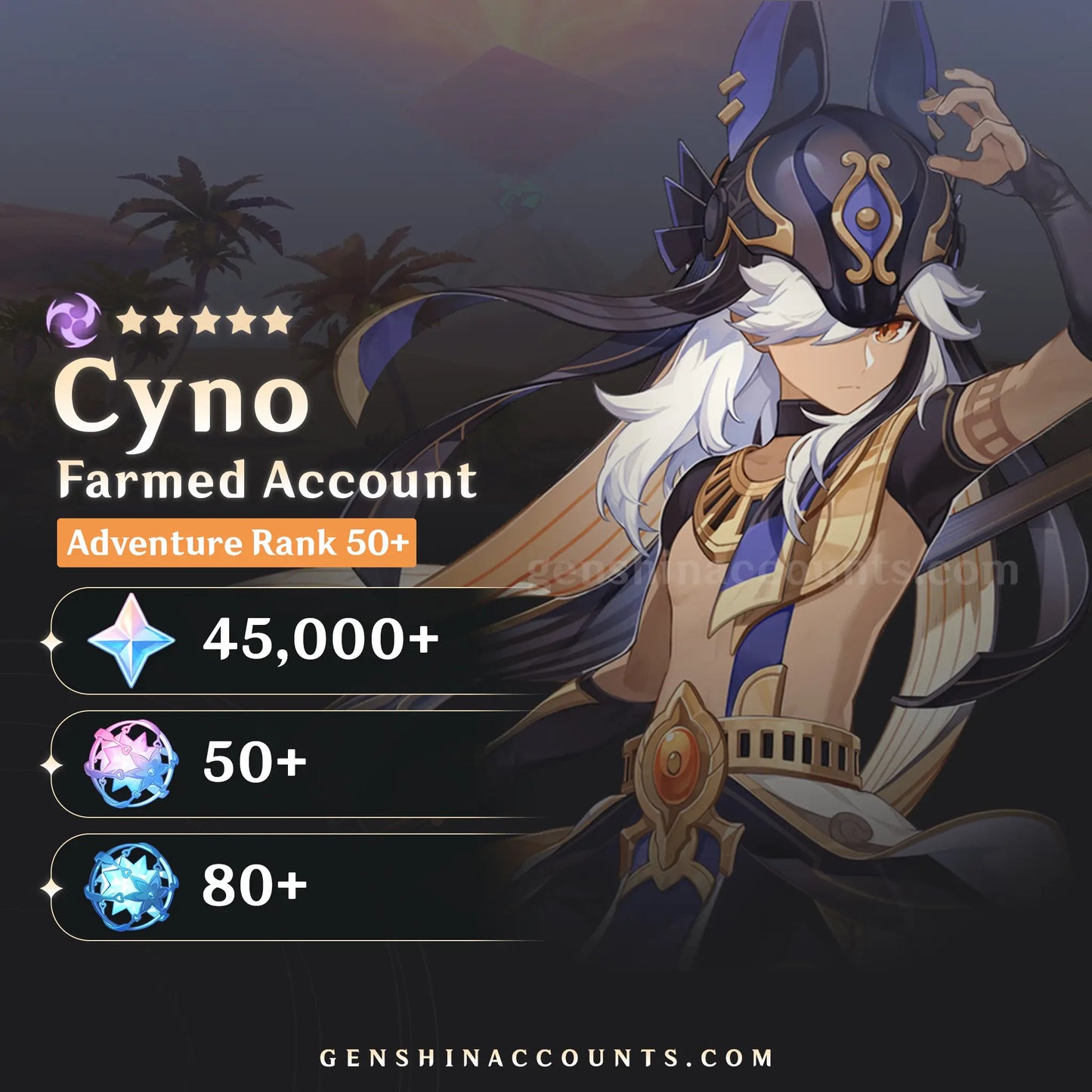 Cyno Genshin Impact Farmed Starter Account