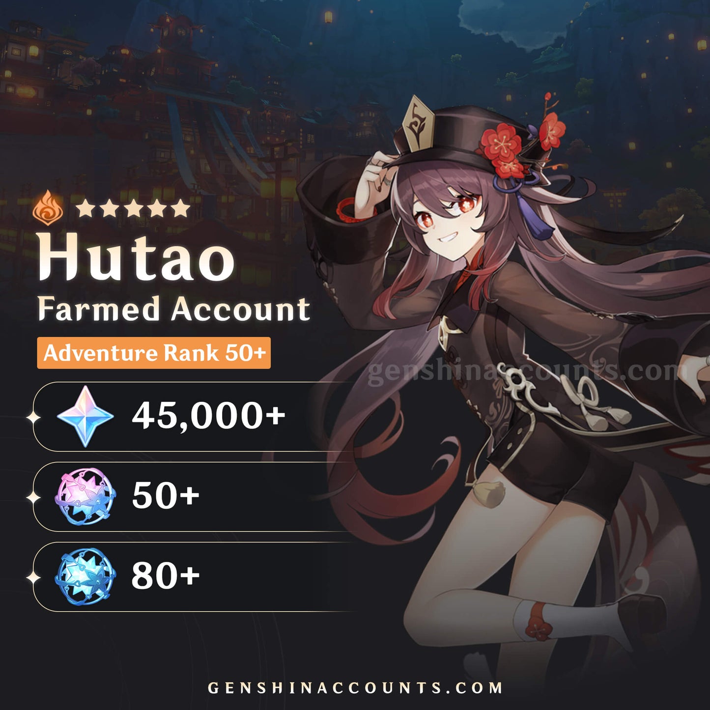 Hutao - AR40+ Genshin Impact Farmed Starter Account