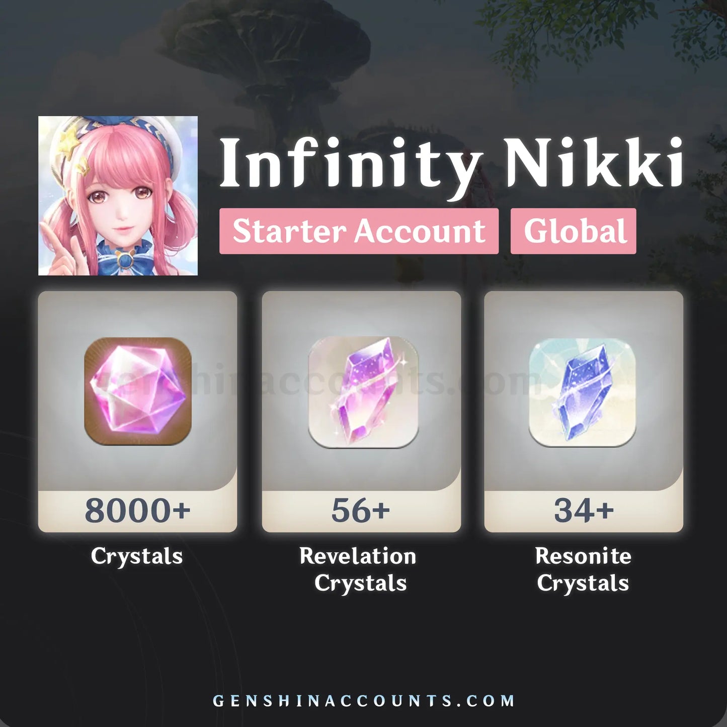 Infinity Nikki Crystals Starter Account