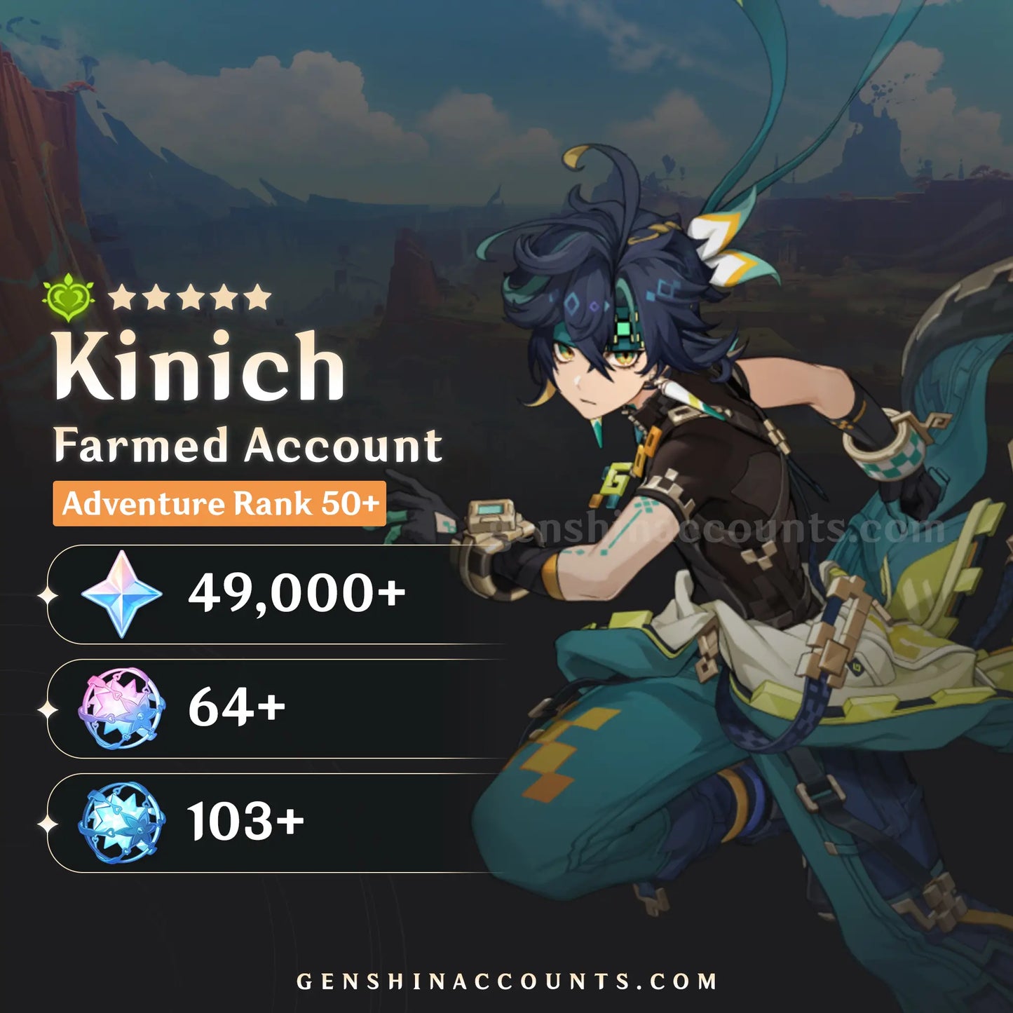 Kinich Genshin Impact Farmed Account