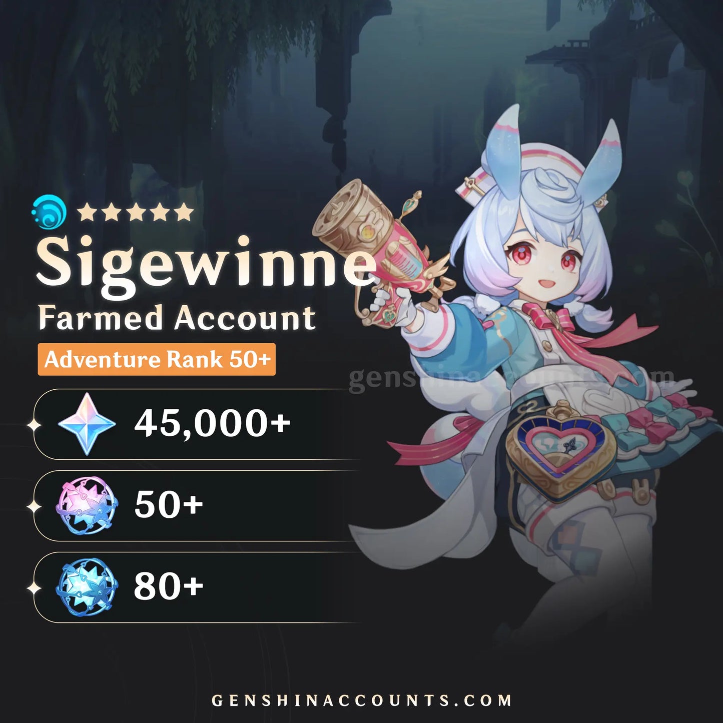 Sigewinne - AR45+ Genshin Impact Farmed Starter Account