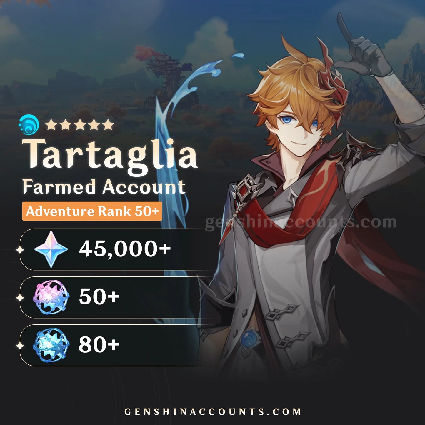 Tartaglia Genshin Impact Farmed Starter Account