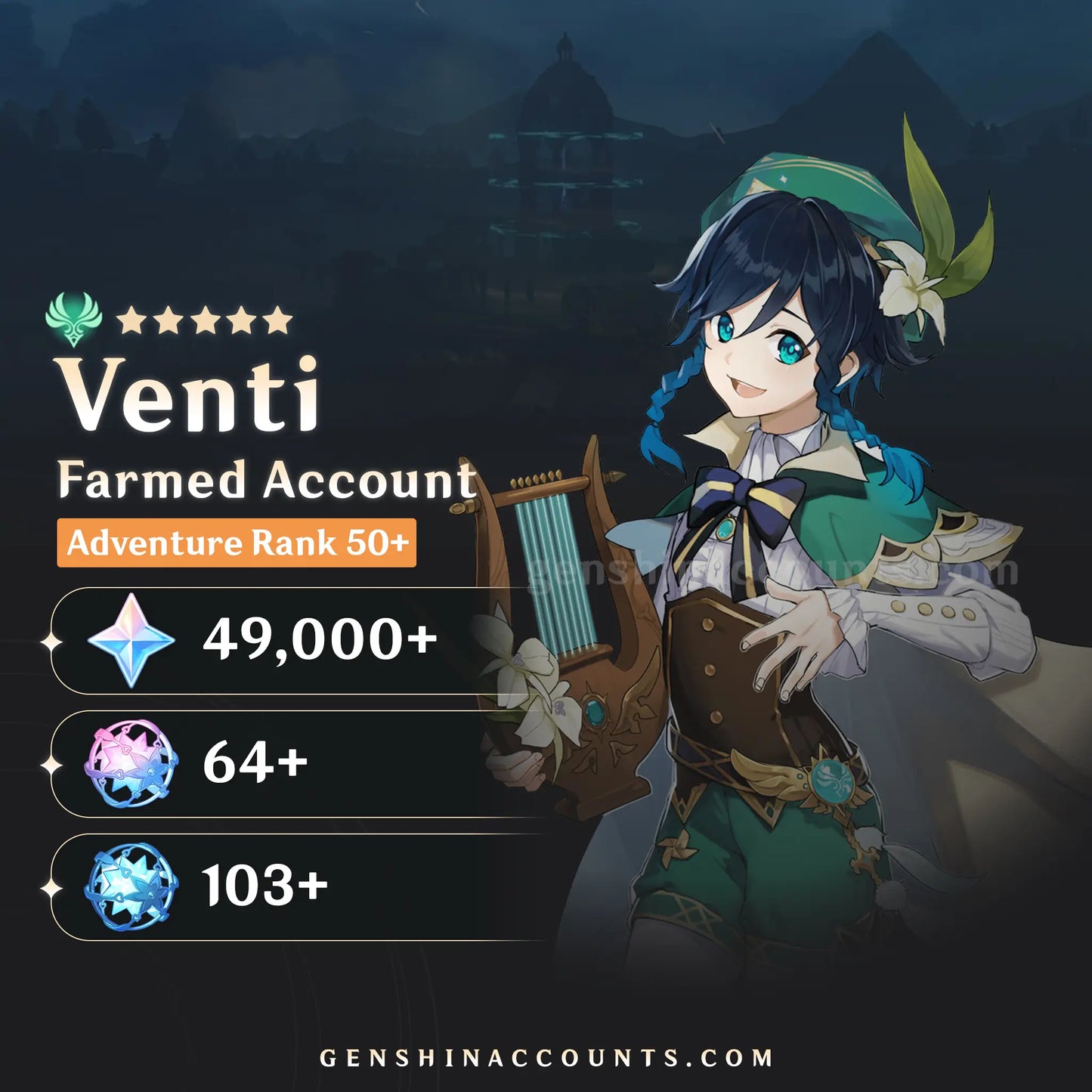 Venti Genshin Impact Farmed Starter Account