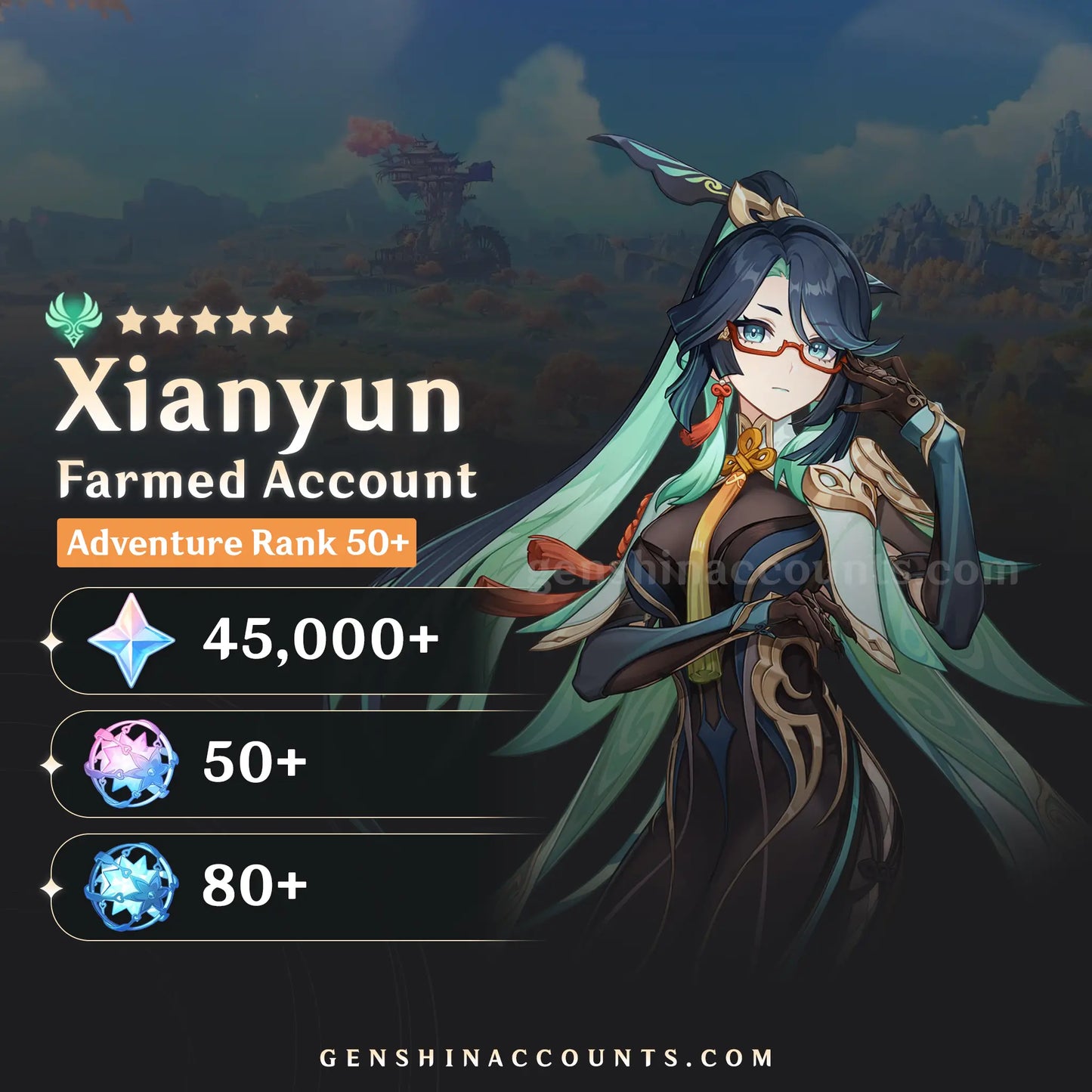 Xianyun Genshin Impact Farmed Starter Account