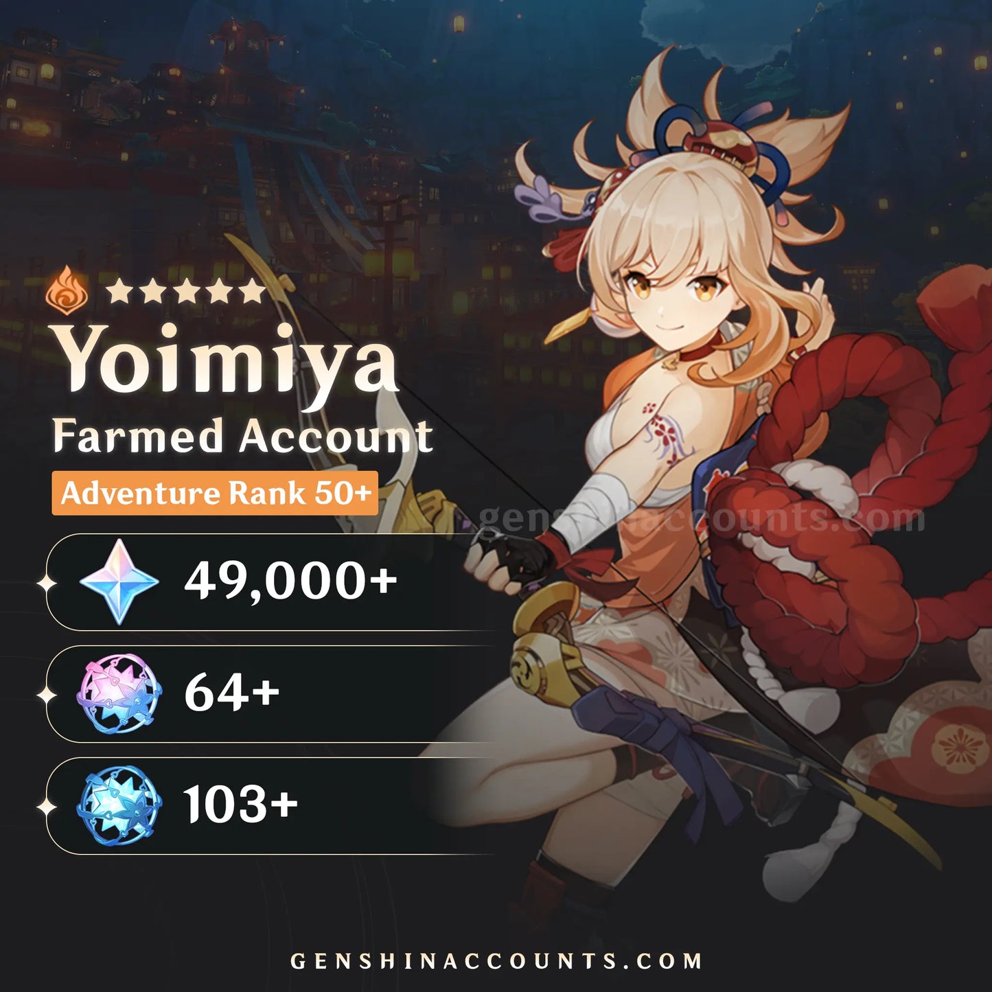 Yoimiya Genshin Impact Farmed Starter Account