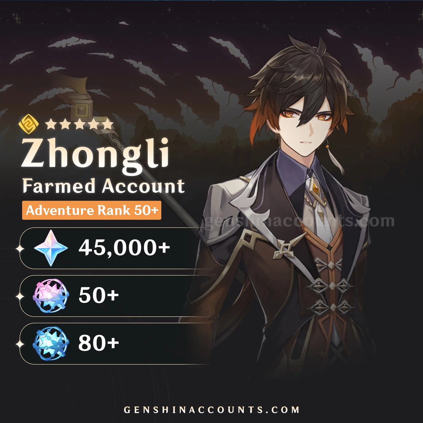 Zhongli Genshin Impact Farmed Starter Account