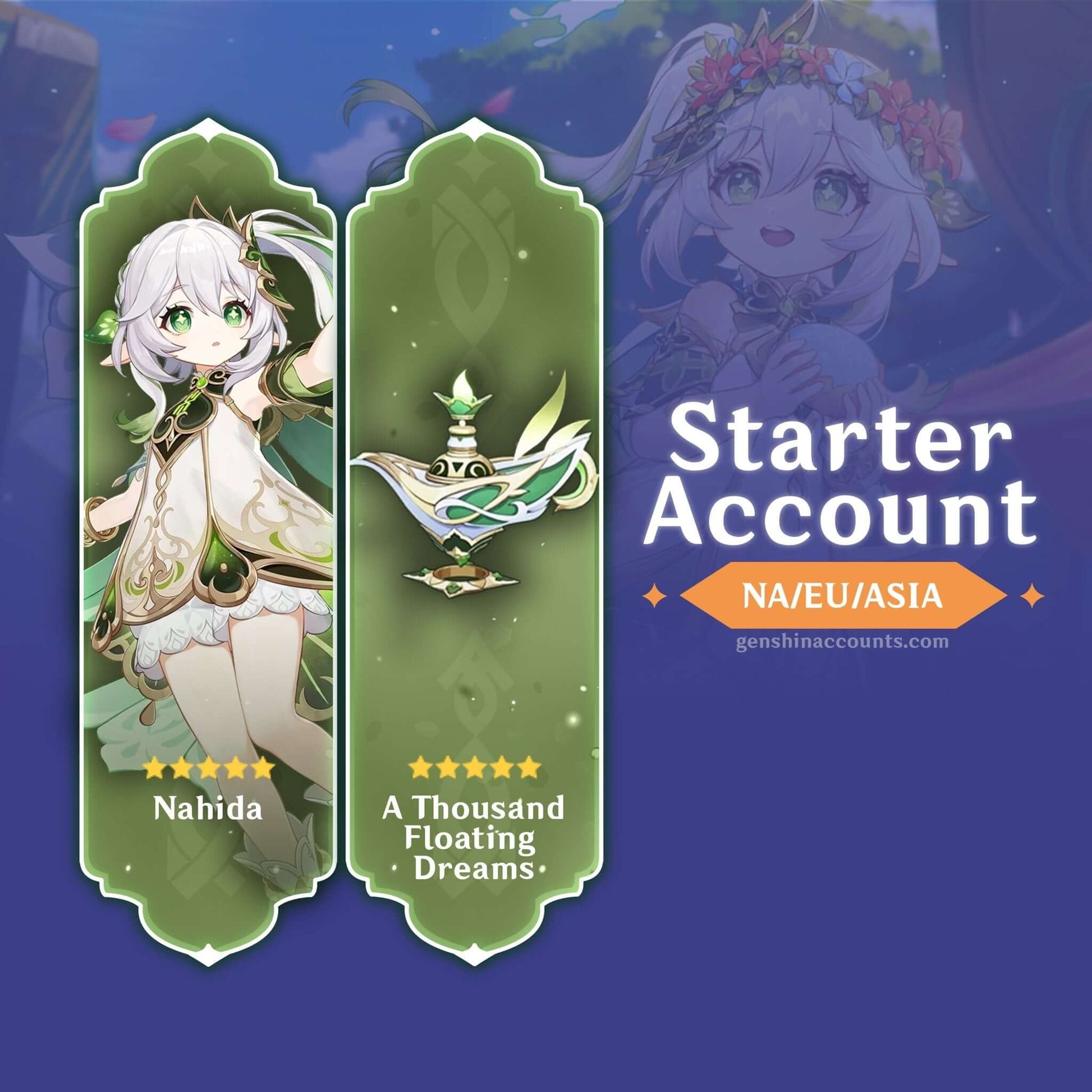 Nahida With 5-Star Weapon A Thousand Floating Dreams - AR10 Genshin Impact Starter Account