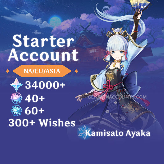 Kamisato Ayaka - AR40+ Genshin Impact Farmed Starter Account