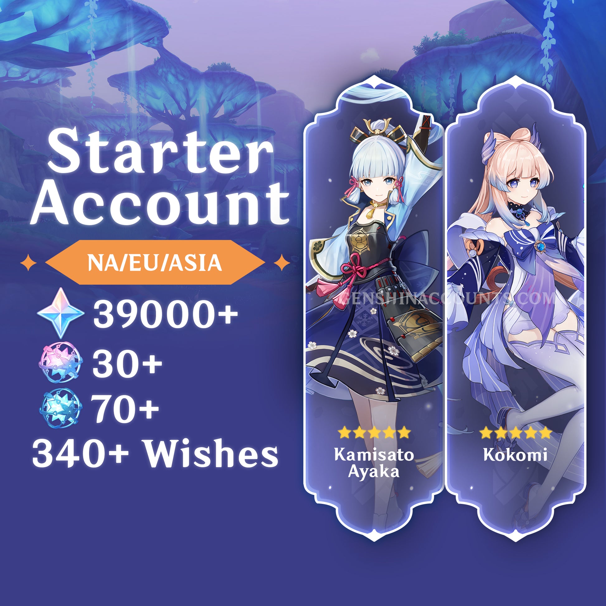 Ayaka + Kokomi - AR40+ Genshin Impact Farmed Starter Account