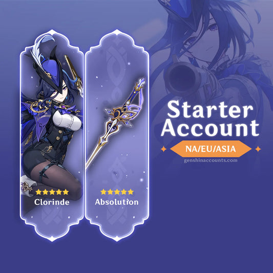 Clorinde With 5-Star Weapon Absolution - AR10 Genshin Impact Starter Account