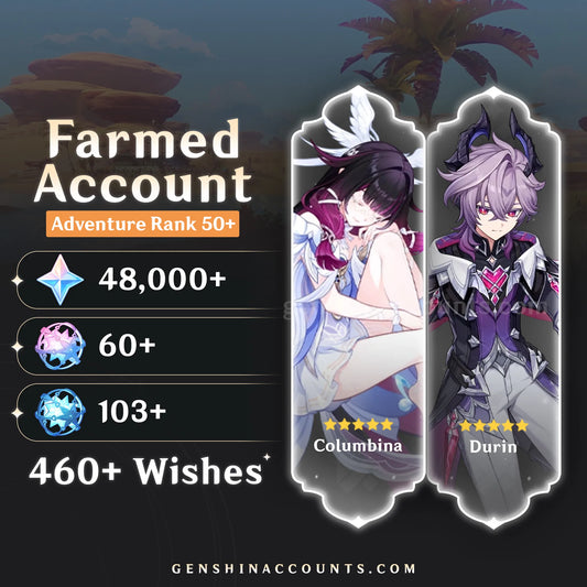 Durin and Columbina Genshin Impact farmed account