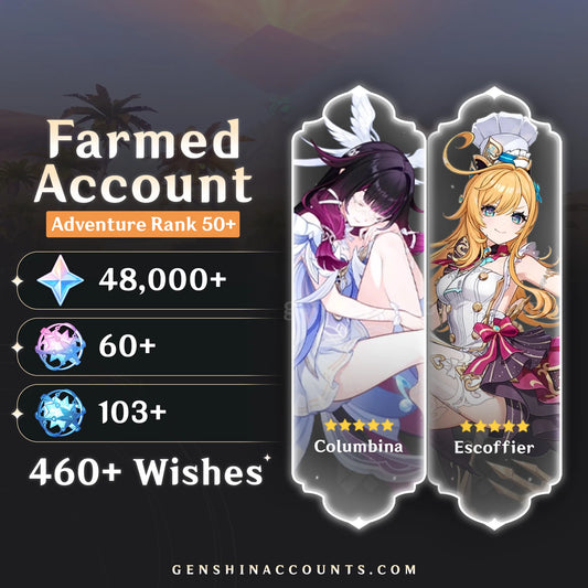 Escoffier and Columbina Genshin Impact farmed account
