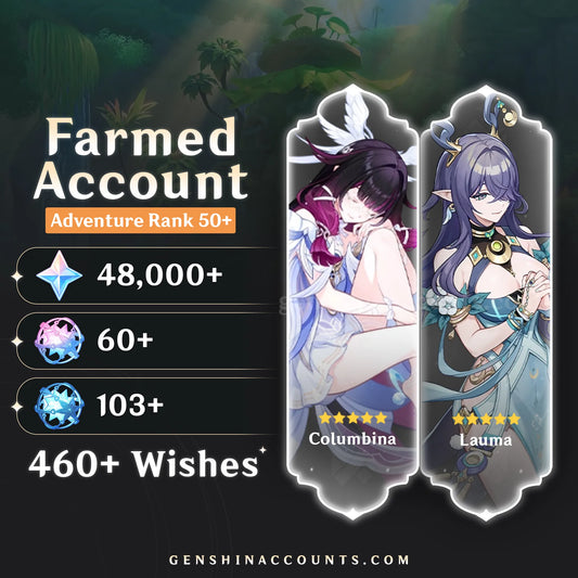 Lauma and Columbina Genshin Impact farmed account