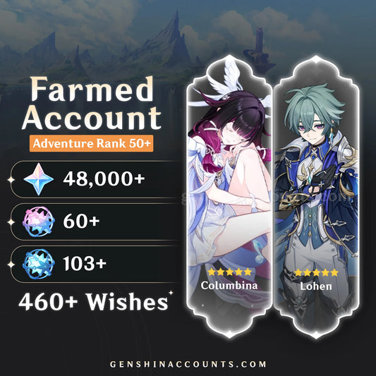 Columbina and Lohen Genshin Impact farmed account