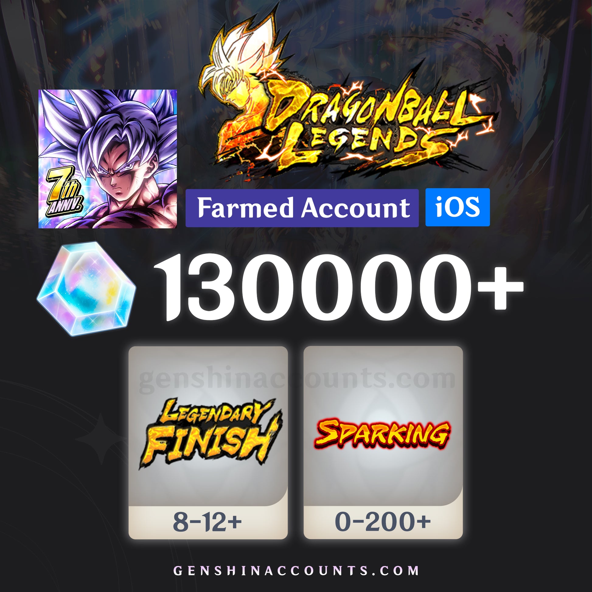 DRAGON BALL LEGENDS Farmed Account [iOS]