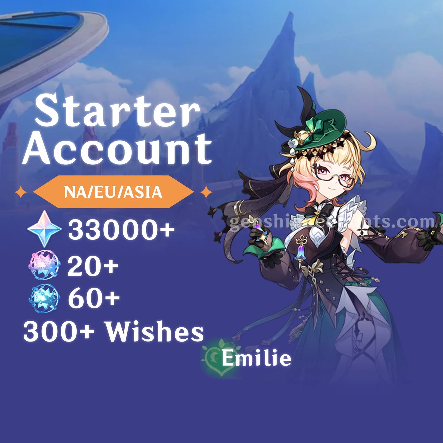 Emilie - AR45+ Genshin Impact Farmed Starter Account