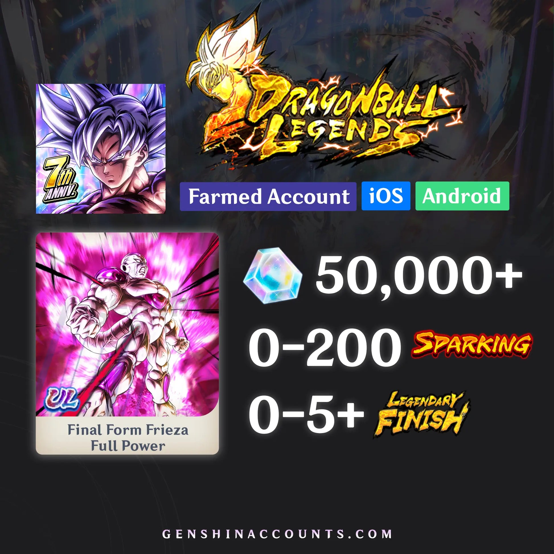 DRAGON BALL LEGENDS UL Final Form Frieza Account [iOS/Android]