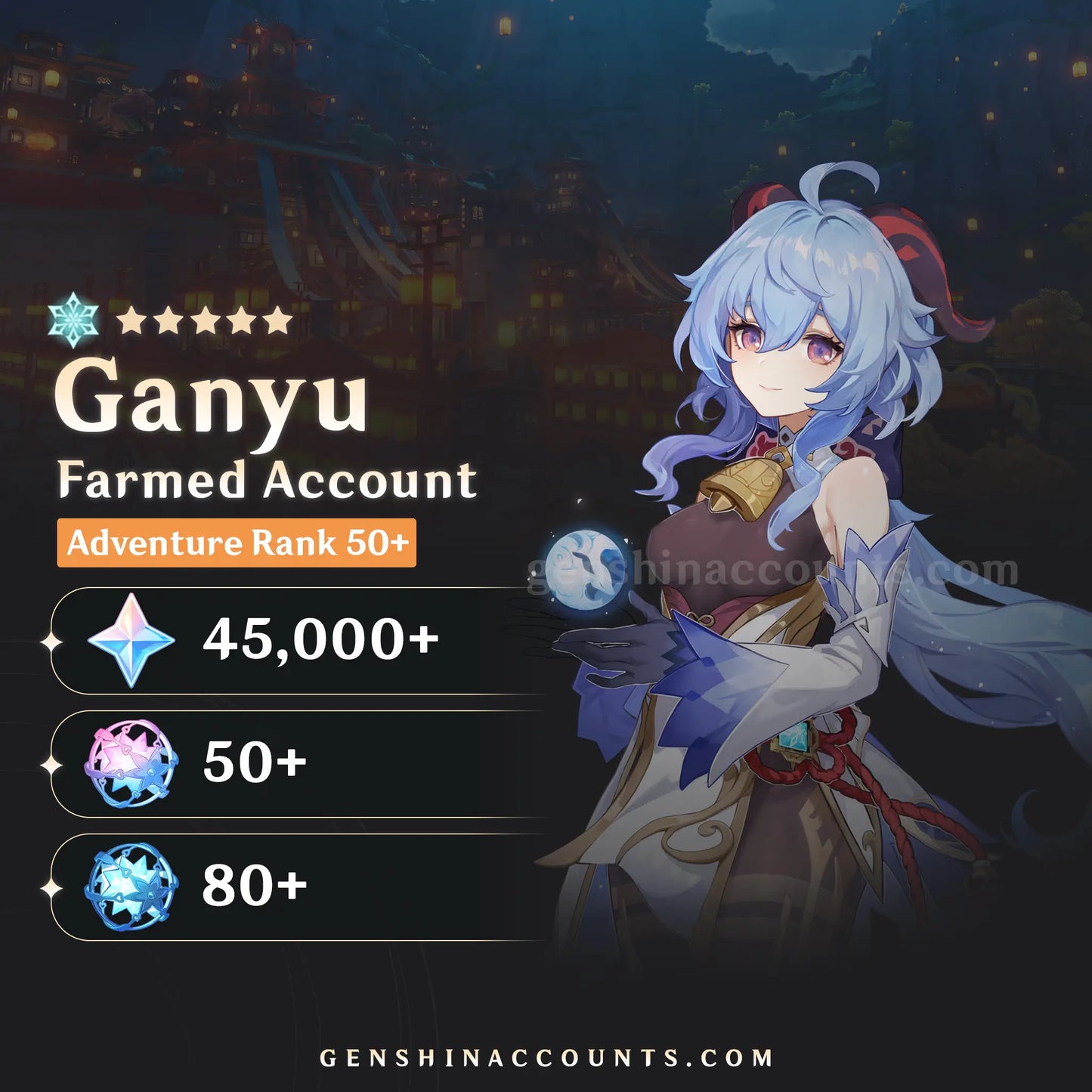 Ganyu Genshin Impact Farmed Starter Account