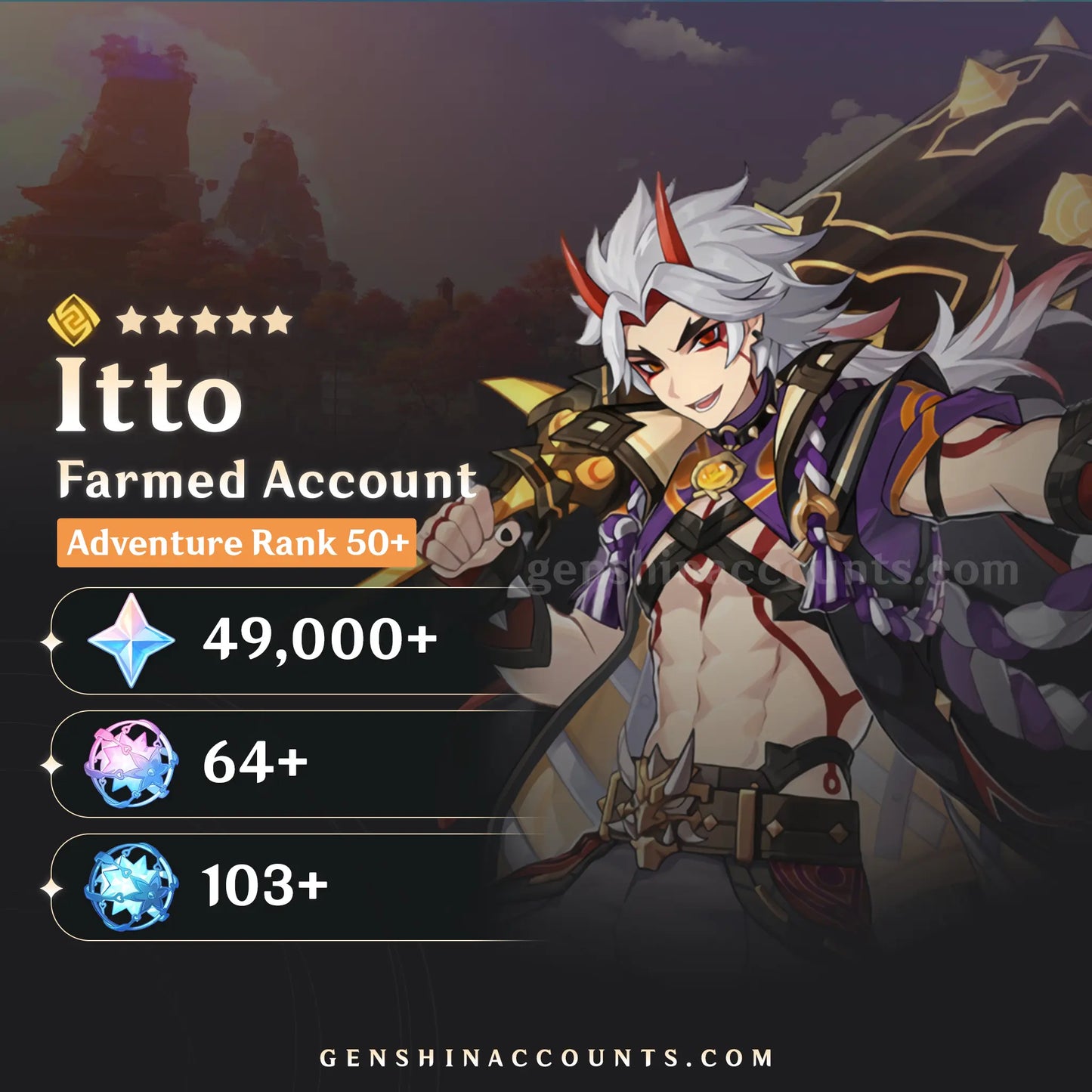 Arataki Itto Genshin Impact Farmed Starter Account