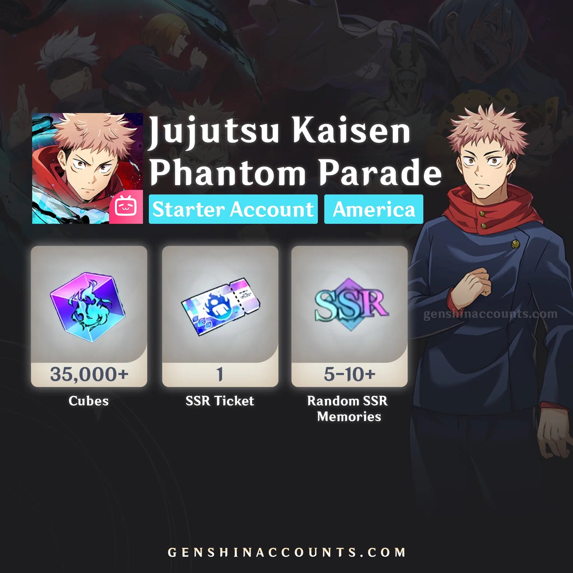 Jujutsu Kaisen Phantom Parade Starter Account (America)