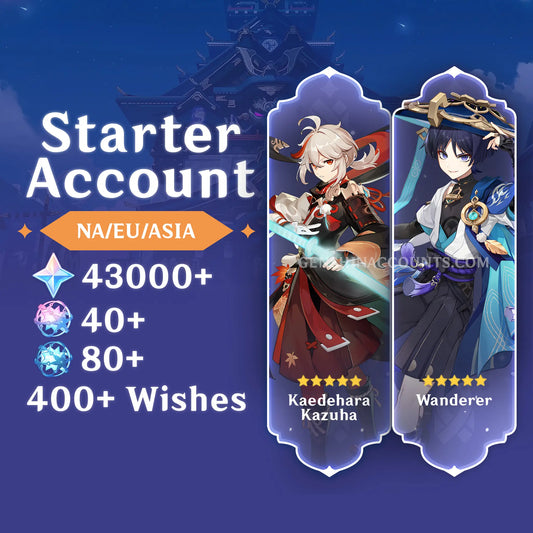Kazuha + Wanderer - AR45+ Genshin Impact Farmed Starter Account