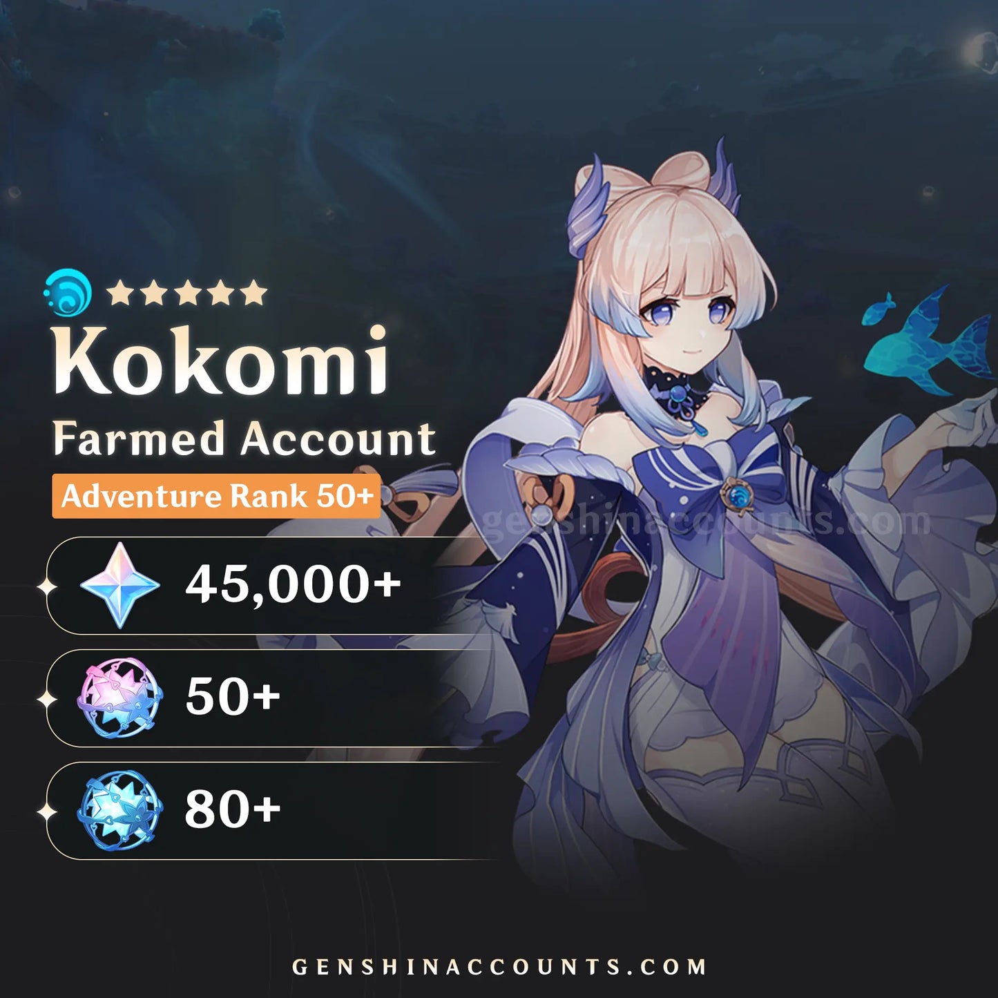 Kokomi Genshin Impact Farmed Starter Account