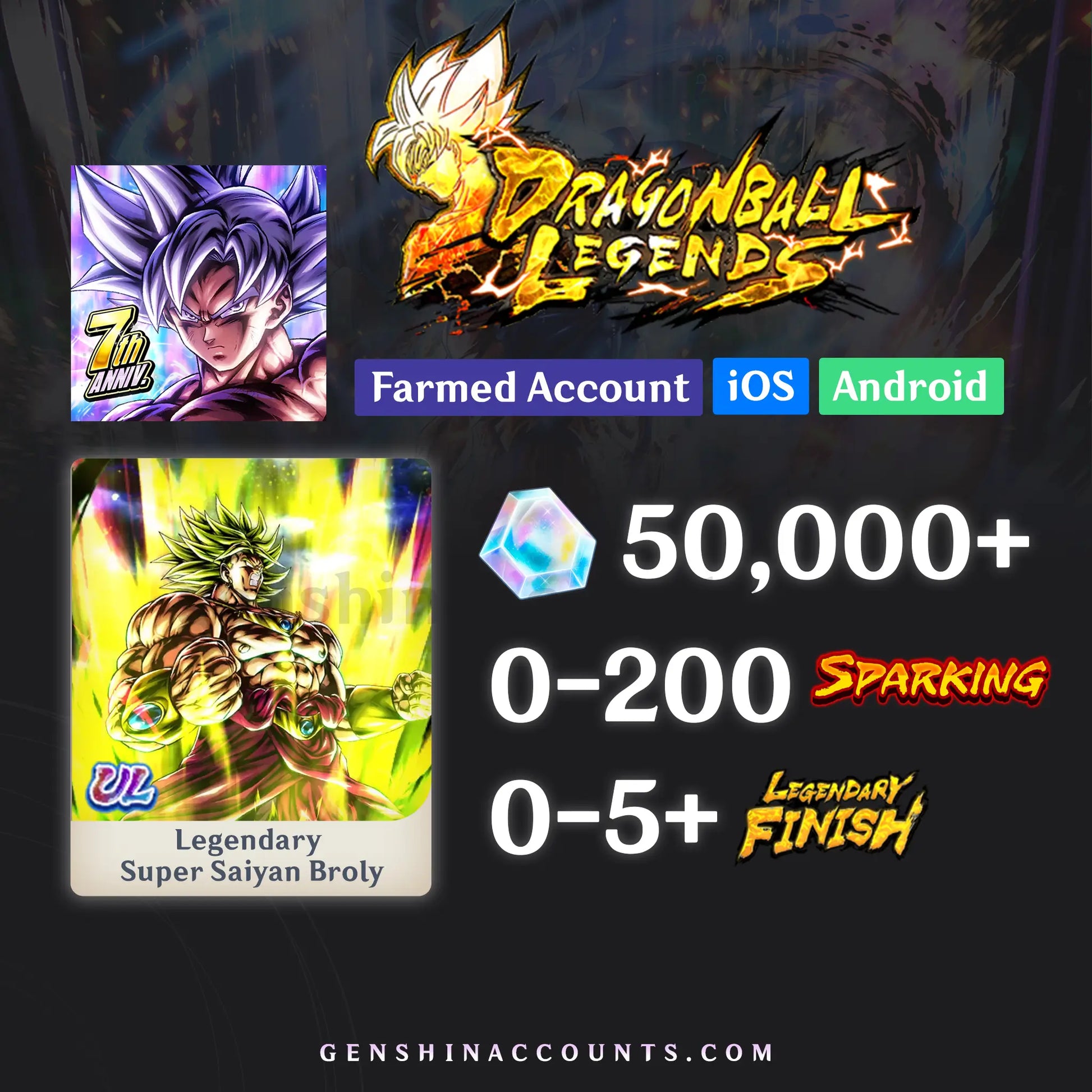 UL Super Saiyan Broly Dragon Ball Legends Account