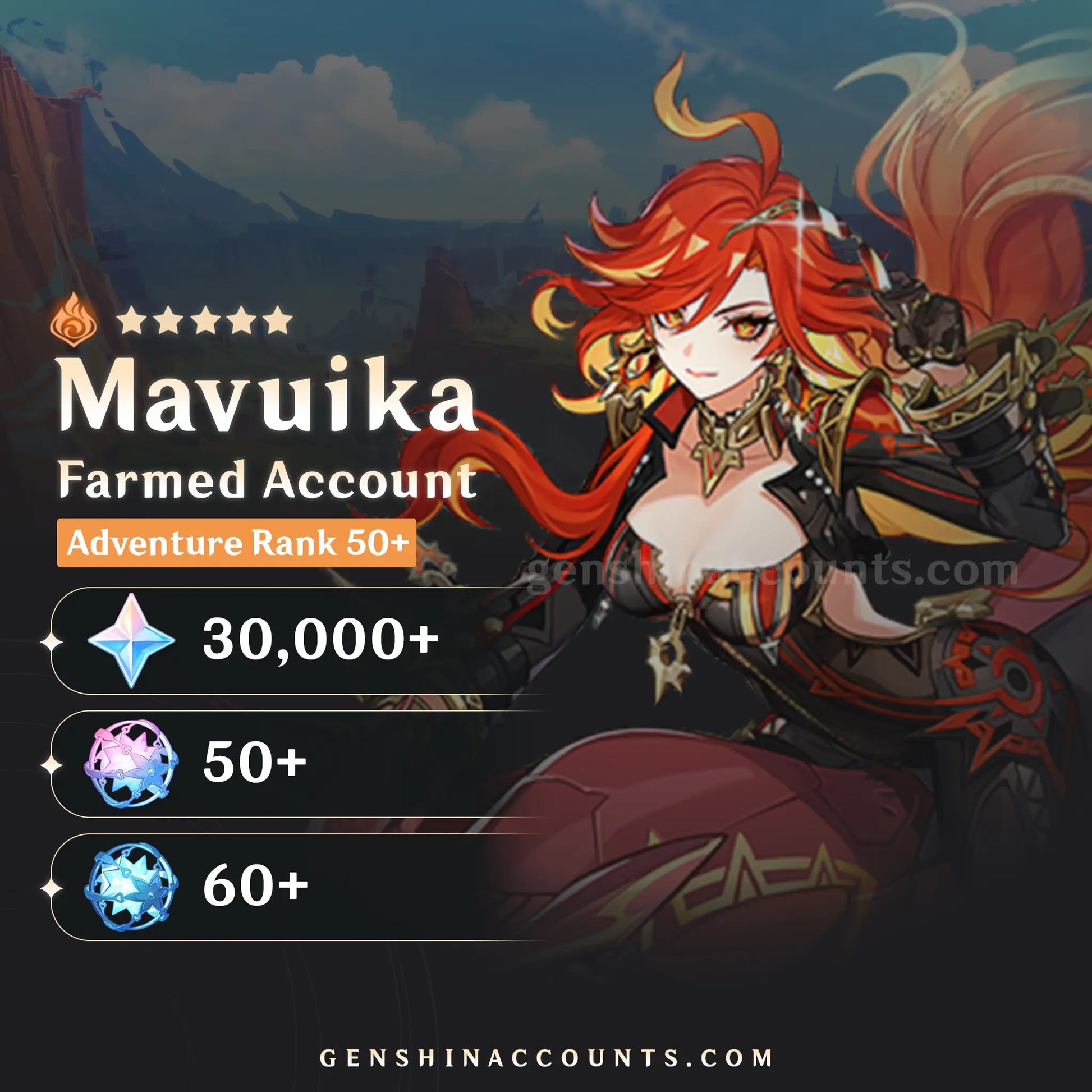 Mavuika Genshin Impact Farmed Starter Account