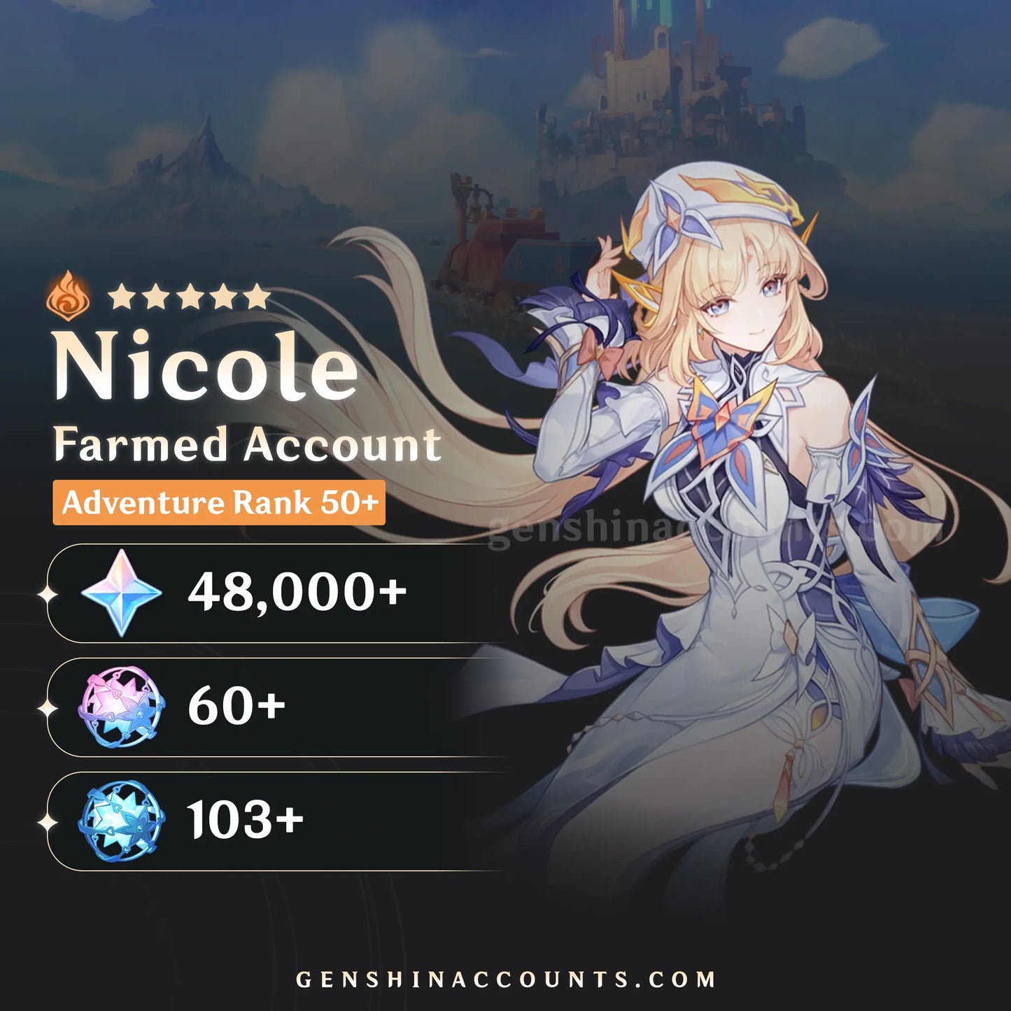 Nicole Genshin Impact Farmed Account