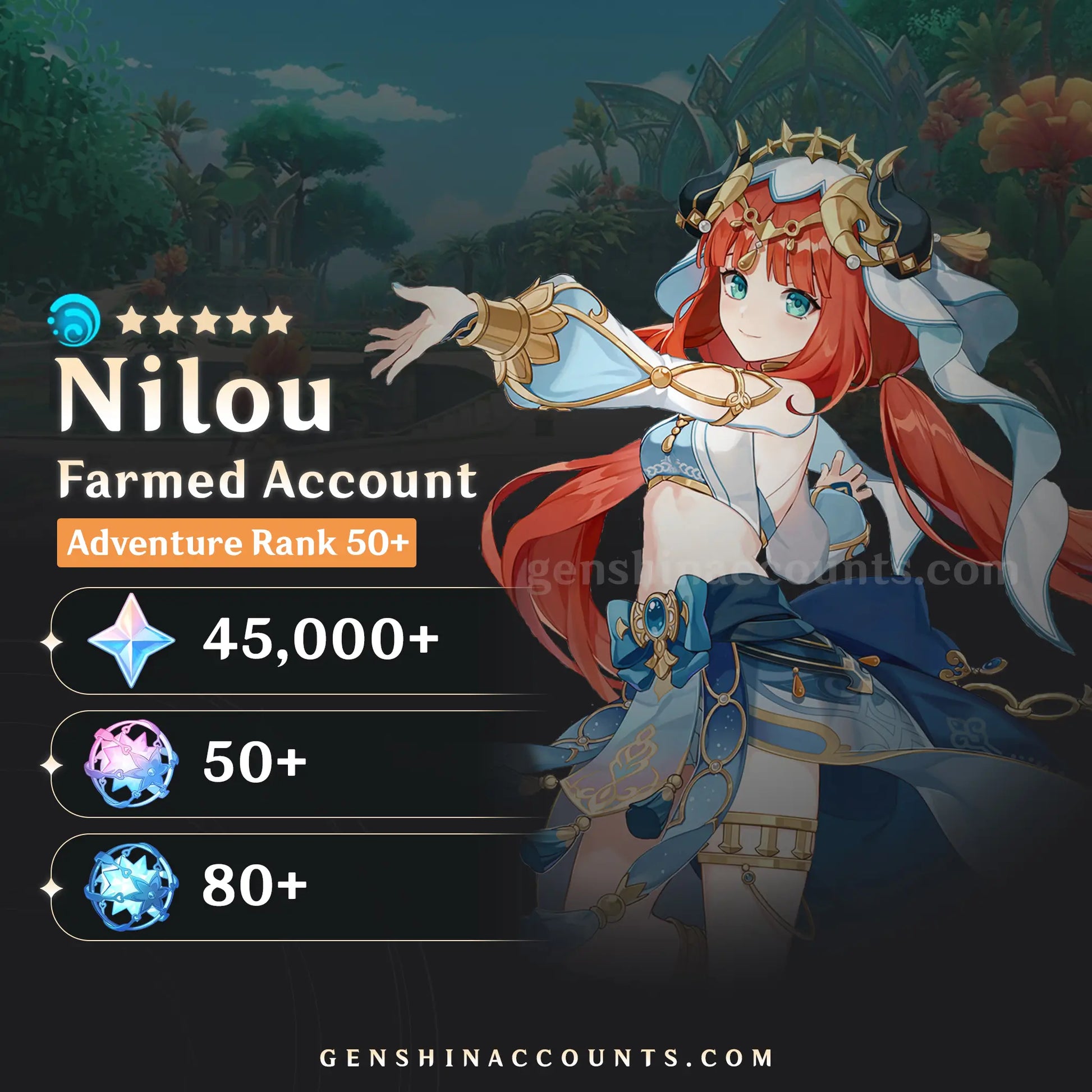 Nilou Genshin Impact Farmed Starter Account