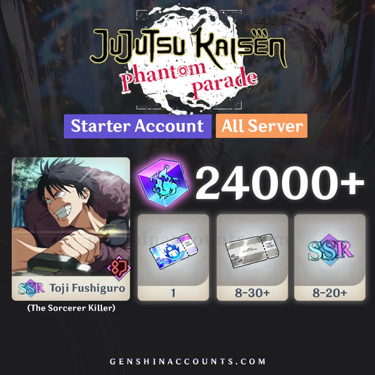 (The Sorcerer Killer) Toji Fushiguro Jujutsu Kaisen Phantom Parade Reroll Account