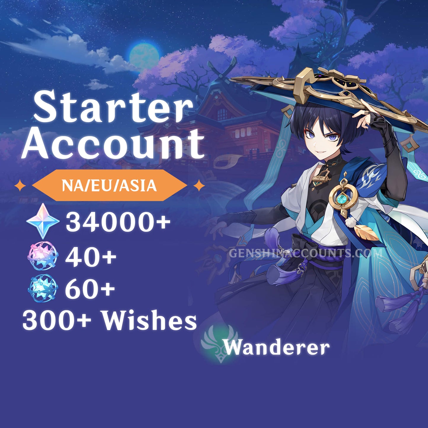 Wanderer AR40+ Genshin Impact Farmed Starter Account Genshin Accounts