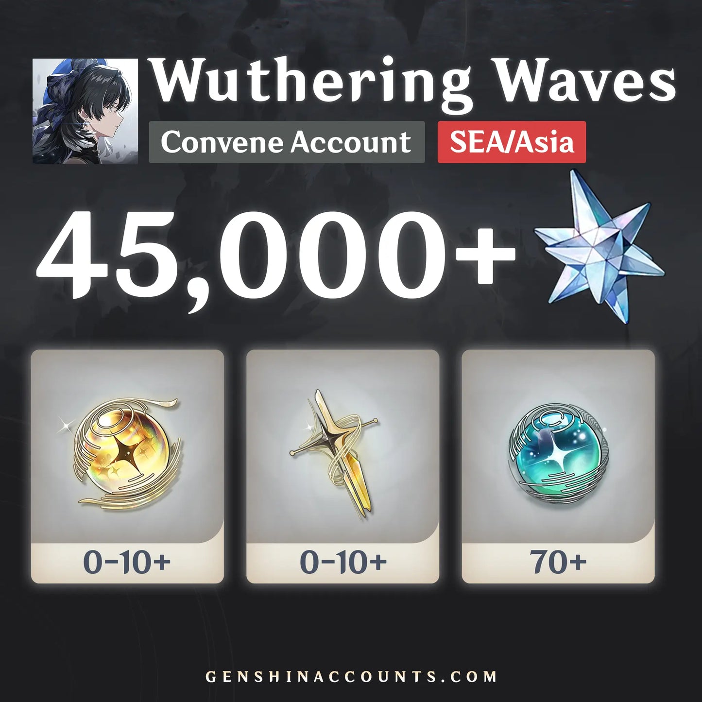 Wuthering Waves Astrites Reroll Account [SEA/Asia]