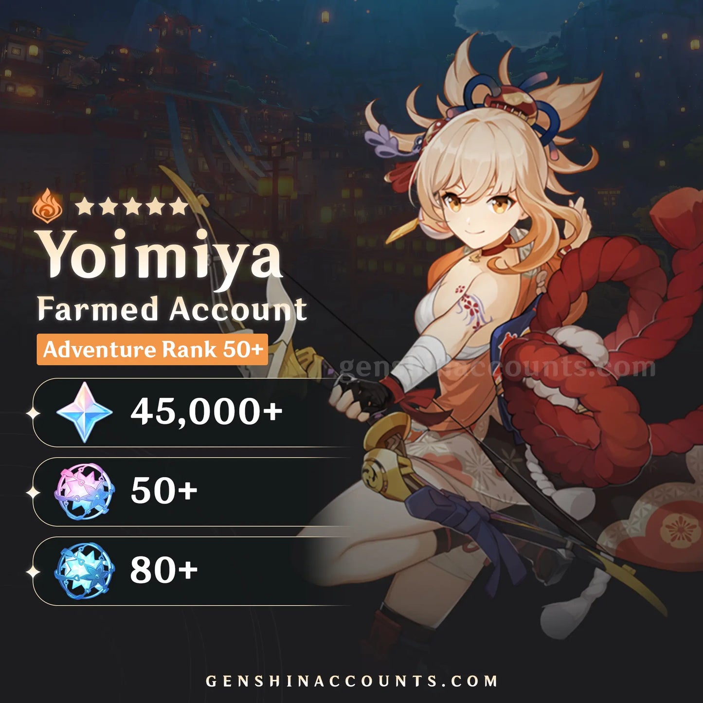 Yoimiya Genshin Impact Farmed Starter Account