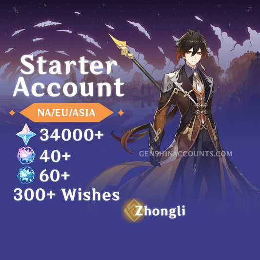 Zhongli - AR40+ Genshin Impact Farmed Starter Account